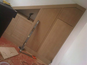 Bespoke wooden cabinet with doors