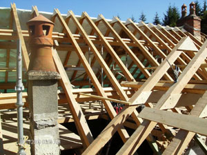 Heritage roof during work