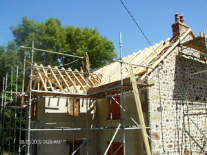 Heritage roof project during work