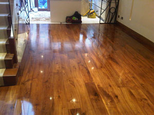 Wooden floor polished and finished