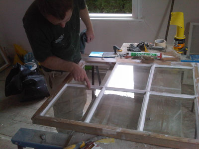 Wooden Window refurbishment in progress